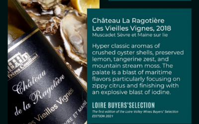 Superb rating for our Muscadet Château de la Ragotière Les Vieilles Vignes 2018 !